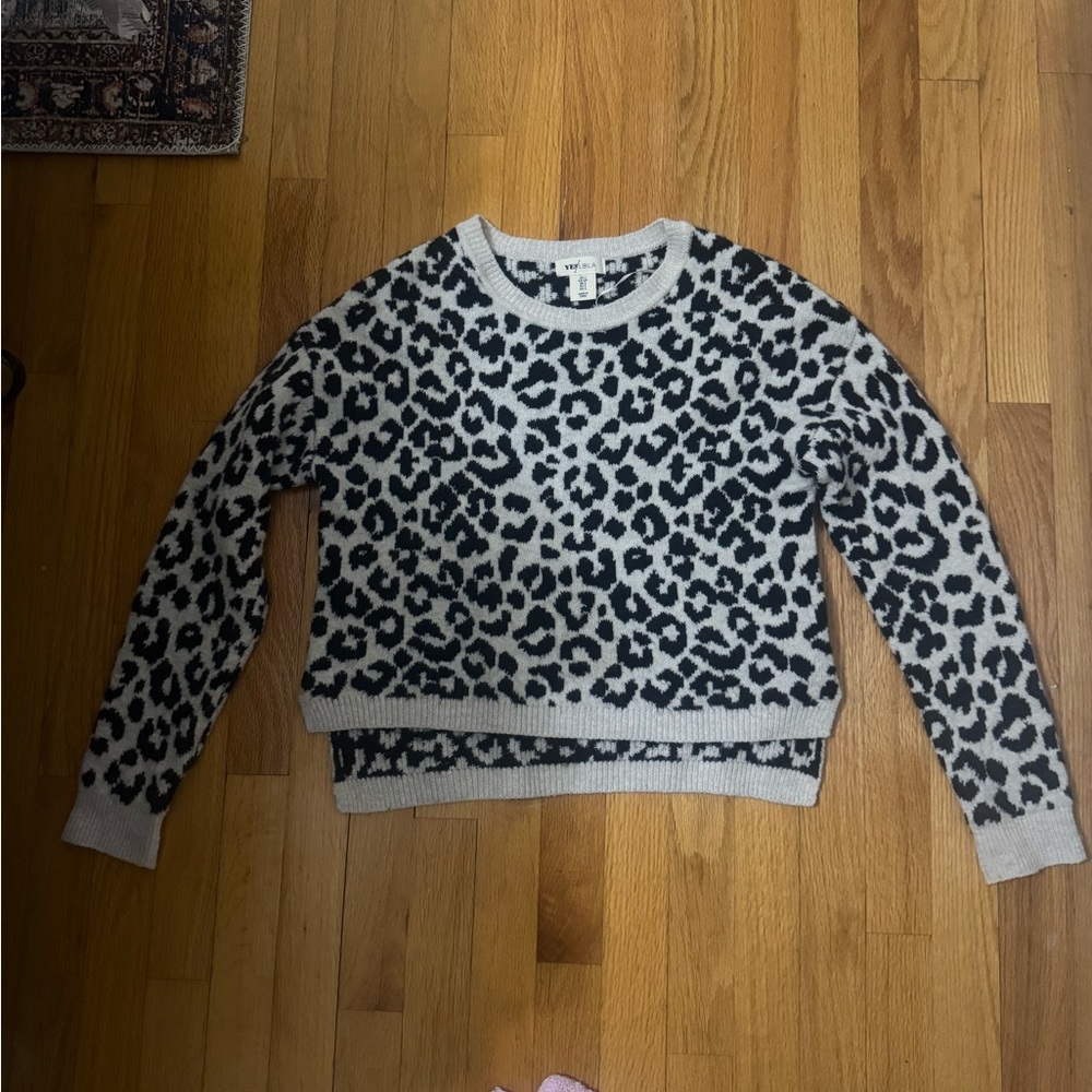 Lola Black and Gray Leopard Sweater
